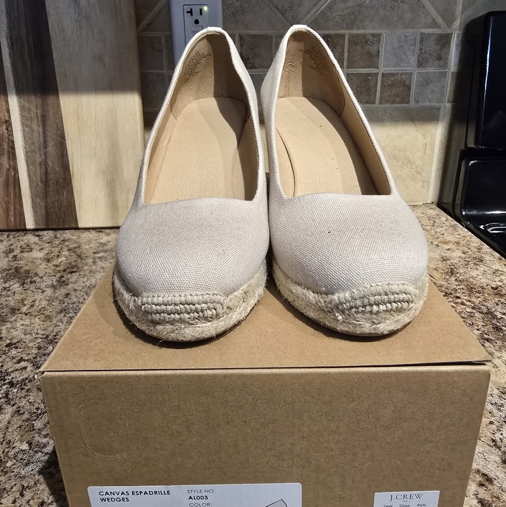J.Crew Canvas Espadrille Wedges
